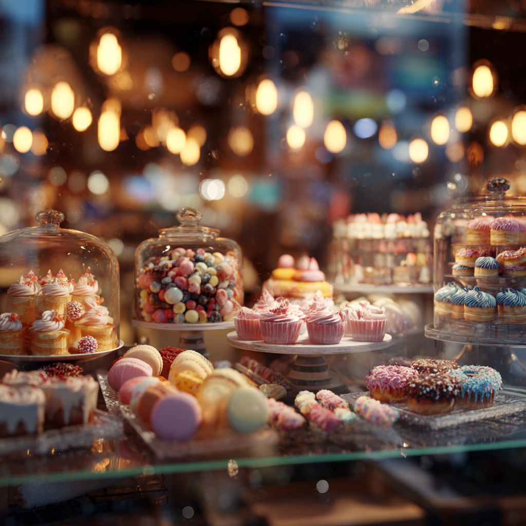 słodkie desery w cukierni